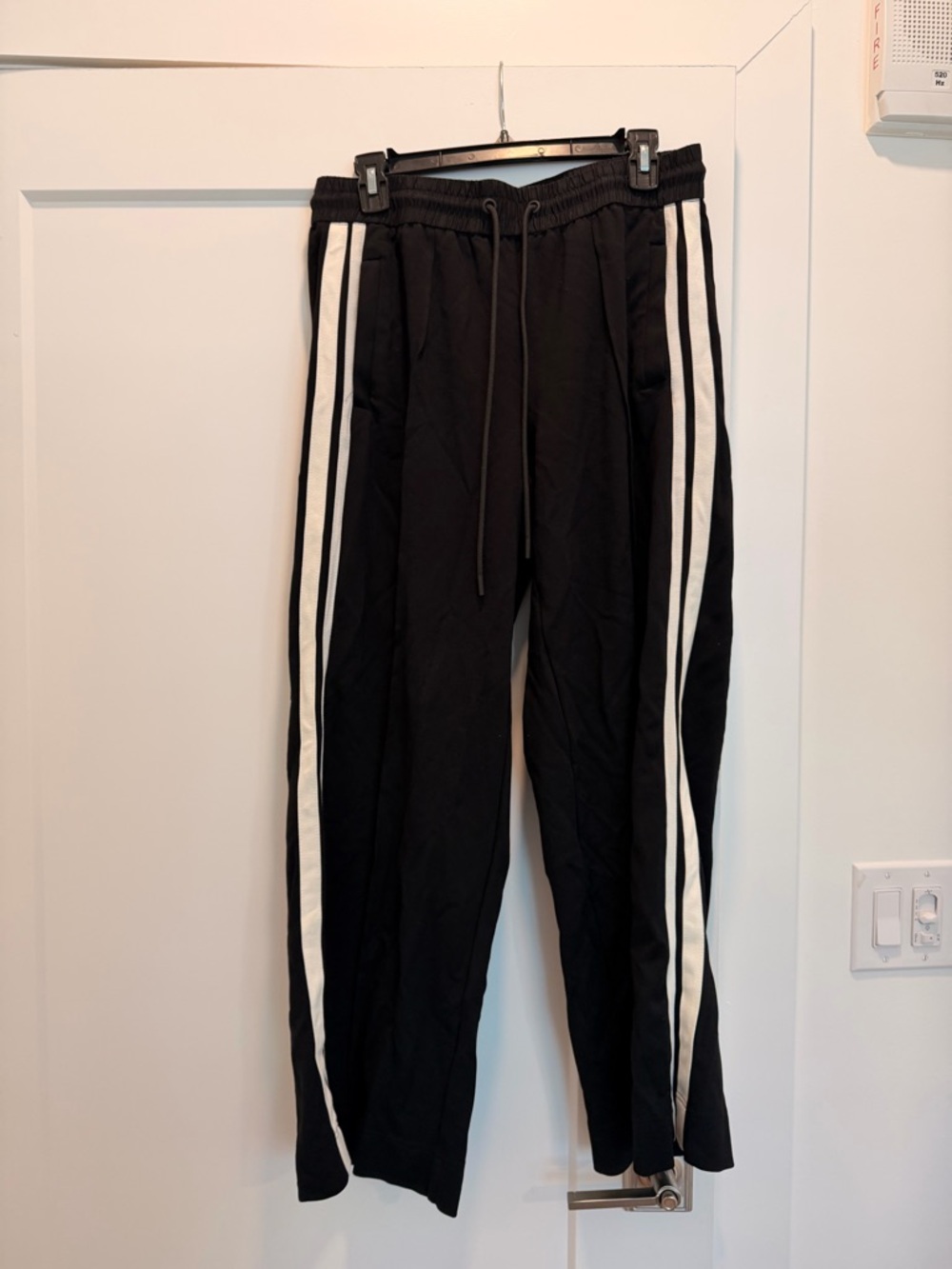 House of Harlow 1960 Black Track Joggers with White Side Stripes